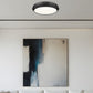 Z-Lite Quasars 20" 1-Light LED-Integrated Matte Black Steel Frame White Acrylic Shade Flush Mount Lighting