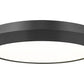 Z-Lite Quasars 20" 1-Light LED-Integrated Matte Black Steel Frame White Acrylic Shade Flush Mount Lighting