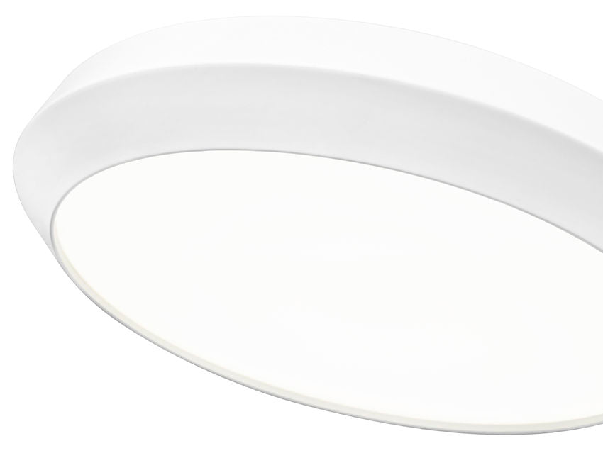 Z-Lite Quasars 20" 1-Light LED-Integrated Matte White Steel Frame White Acrylic Shade Flush Mount Lighting