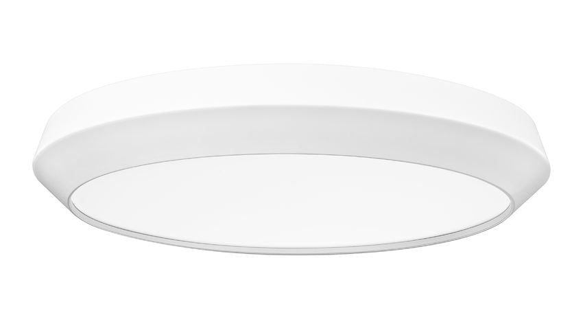 Z-Lite Quasars 20" 1-Light LED-Integrated Matte White Steel Frame White Acrylic Shade Flush Mount Lighting