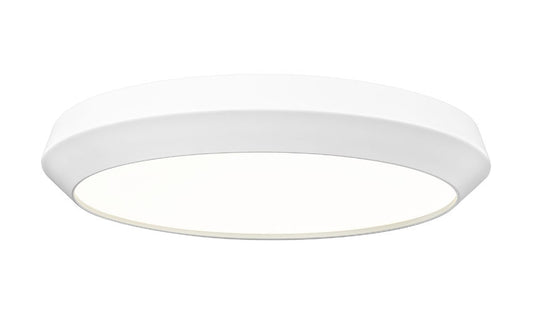 Z-Lite Quasars 20" 1-Light LED-Integrated Matte White Steel Frame White Acrylic Shade Flush Mount Lighting