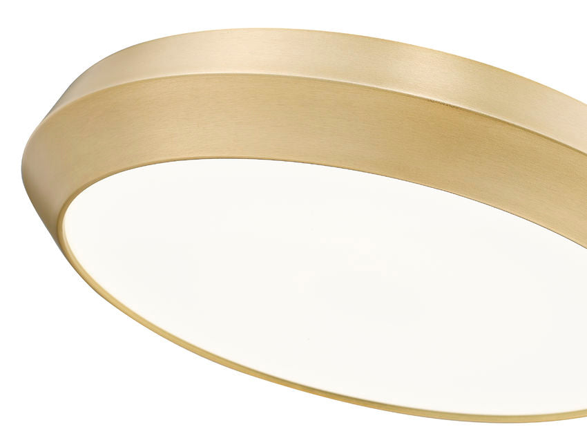 Z-Lite Quasars 20" 1-Light LED-Integrated Modern Gold Steel Frame White Acrylic Shade Flush Mount Lighting