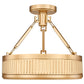Z-Lite Quinn 15" 1-Light LED-Integrated Modern Gold Iron Frame White Acrylic Shade Semi Flush Mount Lighting