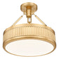 Z-Lite Quinn 15" 1-Light LED-Integrated Modern Gold Iron Frame White Acrylic Shade Semi Flush Mount Lighting