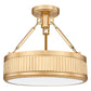 Z-Lite Quinn 15" 1-Light LED-Integrated Modern Gold Iron Frame White Acrylic Shade Semi Flush Mount Lighting