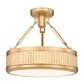 Z-Lite Quinn 15" 1-Light LED-Integrated Modern Gold Iron Frame White Acrylic Shade Semi Flush Mount Lighting