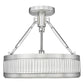 Z-Lite Quinn 15" 1-Light LED-Integrated Satin Nickel Frame White Acrylic Shade Semi Flush Mount Lighting