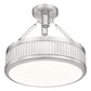 Z-Lite Quinn 15" 1-Light LED-Integrated Satin Nickel Frame White Acrylic Shade Semi Flush Mount Lighting