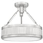 Z-Lite Quinn 15" 1-Light LED-Integrated Satin Nickel Frame White Acrylic Shade Semi Flush Mount Lighting