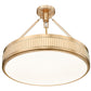 Z-Lite Quinn 22" 3-Light LED-Integrated Modern Gold Frame White Acrylic Shade Semi Flush Mount Lighting