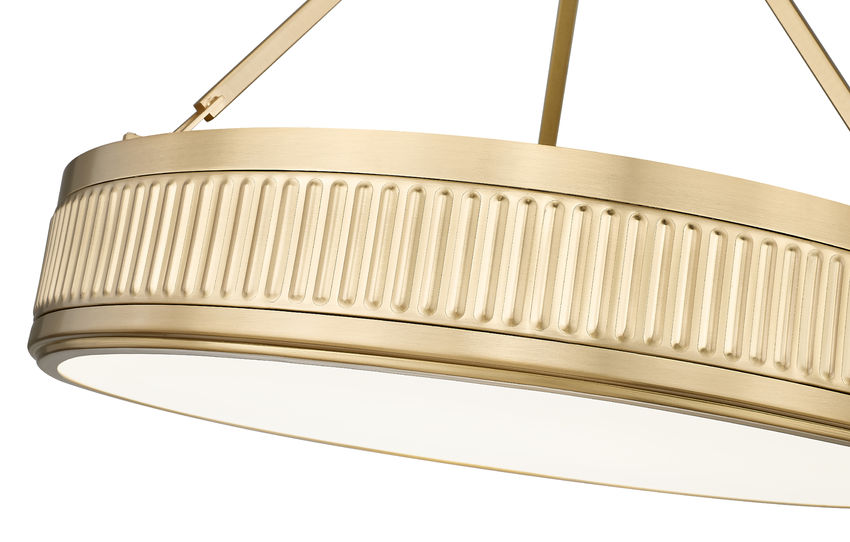Z-Lite Quinn 22" 3-Light LED-Integrated Modern Gold Frame White Acrylic Shade Semi Flush Mount Lighting
