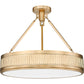 Z-Lite Quinn 22" 3-Light LED-Integrated Modern Gold Frame White Acrylic Shade Semi Flush Mount Lighting