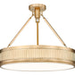 Z-Lite Quinn 22" 3-Light LED-Integrated Modern Gold Frame White Acrylic Shade Semi Flush Mount Lighting