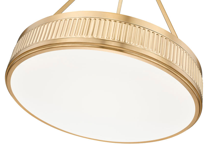 Z-Lite Quinn 22" 3-Light LED-Integrated Modern Gold Iron Frame White Acrylic Shade Pendant Light