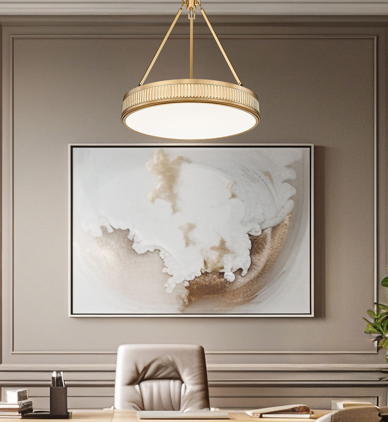 Z-Lite Quinn 22" 3-Light LED-Integrated Modern Gold Iron Frame White Acrylic Shade Pendant Light