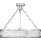 Z-Lite Quinn 22" 3-Light LED-Integrated Satin Nickel Frame White Acrylic Shade Semi Flush Mount Lighting