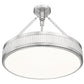 Z-Lite Quinn 22" 3-Light LED-Integrated Satin Nickel Frame White Acrylic Shade Semi Flush Mount Lighting
