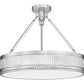 Z-Lite Quinn 22" 3-Light LED-Integrated Satin Nickel Frame White Acrylic Shade Semi Flush Mount Lighting