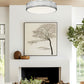 Z-Lite Quinn 22" 3-Light LED-Integrated Satin Nickel Frame White Acrylic Shade Semi Flush Mount Lighting