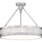 Z-Lite Quinn 22" 3-Light LED-Integrated Satin Nickel Frame White Acrylic Shade Semi Flush Mount Lighting