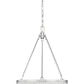 Z-Lite Quinn 22" 3-Light LED-Integrated Satin Nickel Iron Frame White Acrylic Shade Pendant Light