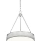 Z-Lite Quinn 22" 3-Light LED-Integrated Satin Nickel Iron Frame White Acrylic Shade Pendant Light