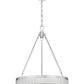 Z-Lite Quinn 22" 3-Light LED-Integrated Satin Nickel Iron Frame White Acrylic Shade Pendant Light