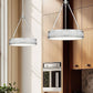 Z-Lite Quinn 22" 3-Light LED-Integrated Satin Nickel Iron Frame White Acrylic Shade Pendant Light