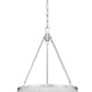 Z-Lite Quinn 22" 3-Light LED-Integrated Satin Nickel Iron Frame White Acrylic Shade Pendant Light