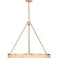 Z-Lite Quinn 32" 3-Light LED-Integrated Modern Gold Iron Frame White Acrylic Shade Pendant Light