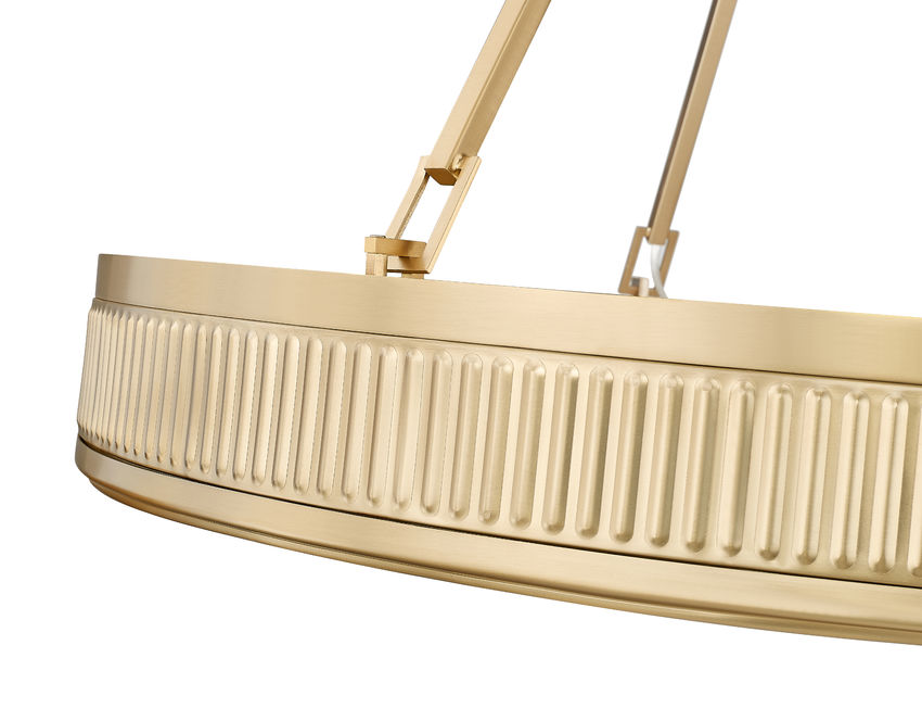 Z-Lite Quinn 32" 3-Light LED-Integrated Modern Gold Iron Frame White Acrylic Shade Pendant Light
