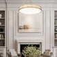 Z-Lite Quinn 32" 3-Light LED-Integrated Modern Gold Iron Frame White Acrylic Shade Pendant Light