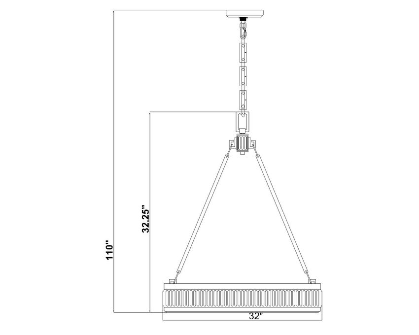 Z-Lite Quinn 32" 3-Light LED-Integrated Modern Gold Iron Frame White Acrylic Shade Pendant Light
