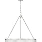 Z-Lite Quinn 32" 3-Light LED-Integrated Satin Nickel Iron Frame White Acrylic Shade Pendant Light