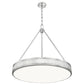 Z-Lite Quinn 32" 3-Light LED-Integrated Satin Nickel Iron Frame White Acrylic Shade Pendant Light