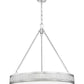 Z-Lite Quinn 32" 3-Light LED-Integrated Satin Nickel Iron Frame White Acrylic Shade Pendant Light