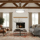Z-Lite Quinn 32" 3-Light LED-Integrated Satin Nickel Iron Frame White Acrylic Shade Pendant Light