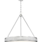 Z-Lite Quinn 32" 3-Light LED-Integrated Satin Nickel Iron Frame White Acrylic Shade Pendant Light