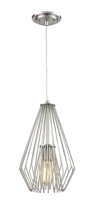 Z-Lite Quintus 10" 1-Light Brushed Nickel Steel Mini Pendant Light
