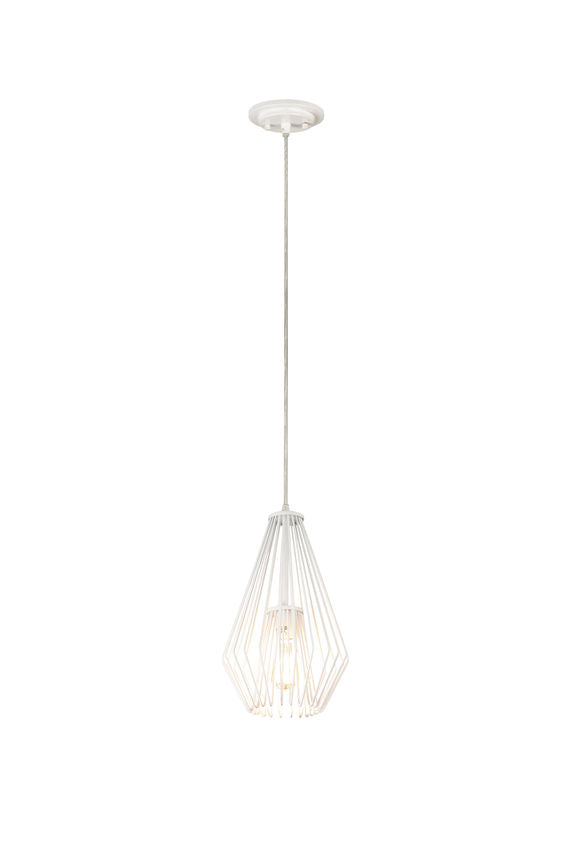 Z-Lite Quintus 10" 1-Light Gloss White Steel Mini Pendant Light