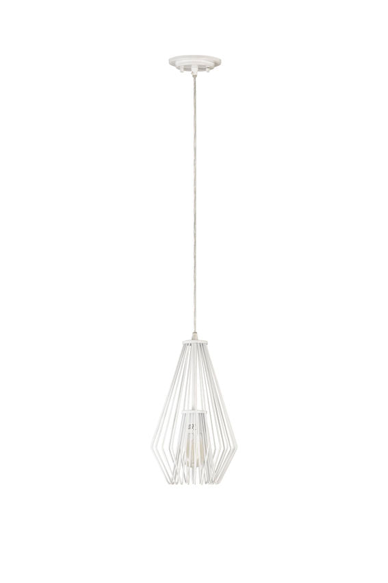 Z-Lite Quintus 10" 1-Light Gloss White Steel Mini Pendant Light