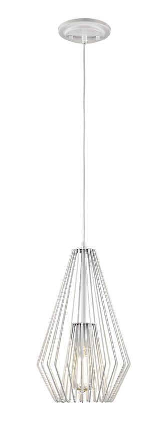 Z-Lite Quintus 10" 1-Light Gloss White Steel Mini Pendant Light