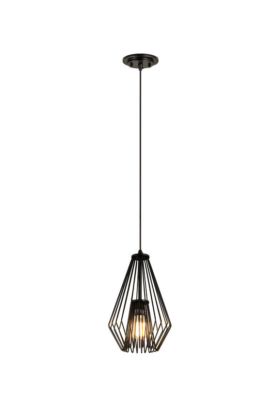 Z-Lite Quintus 10" 1-Light Matte Black Steel Mini Pendant Light