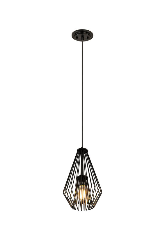 Z-Lite Quintus 10" 1-Light Matte Black Steel Mini Pendant Light