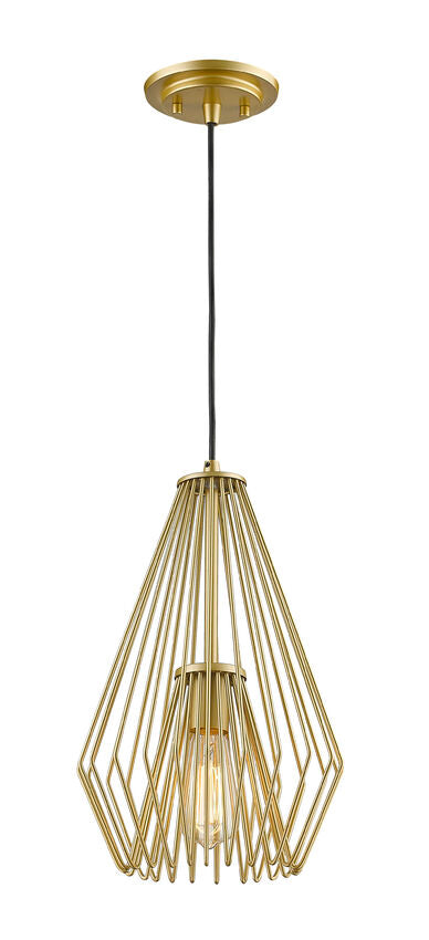 Z-Lite Quintus 10" 1-Light Metallic Gold Steel Mini Pendant Light