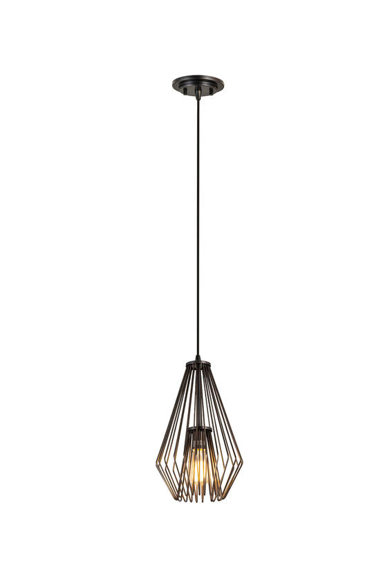 Z-Lite Quintus 10" 1-Light Plated Bronze Steel Mini Pendant Light