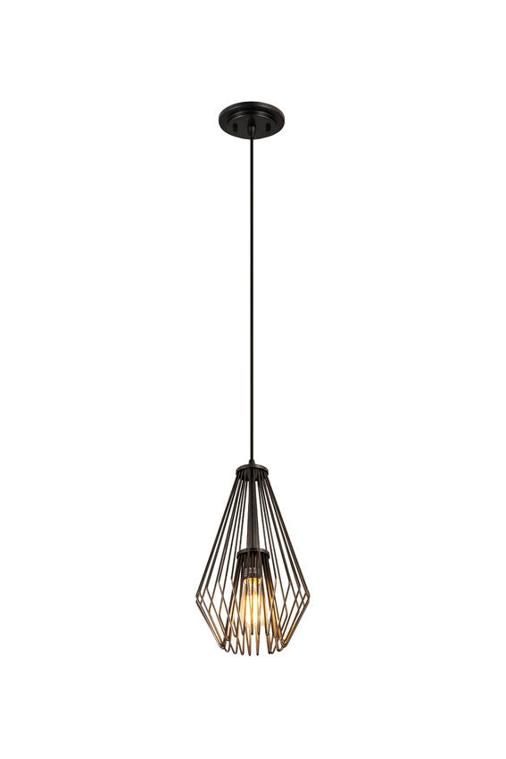 Z-Lite Quintus 10" 1-Light Plated Bronze Steel Mini Pendant Light