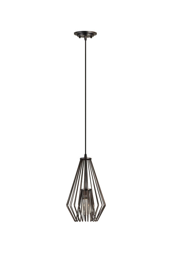Z-Lite Quintus 10" 1-Light Plated Bronze Steel Mini Pendant Light