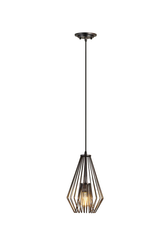 Z-Lite Quintus 10" 1-Light Plated Bronze Steel Mini Pendant Light