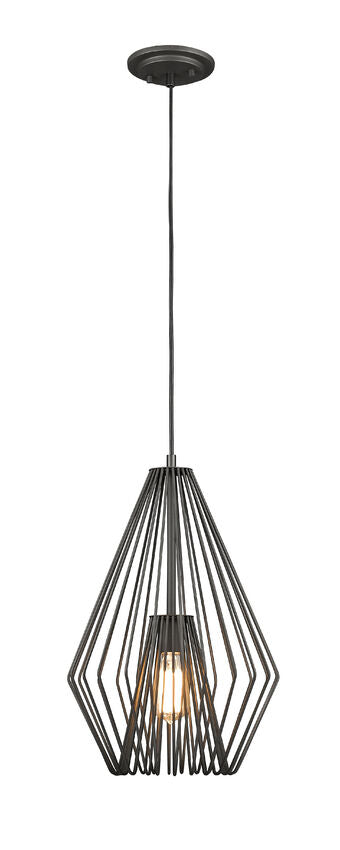 Z-Lite Quintus 13" 1-Light Bronze Steel Mini Pendant Light